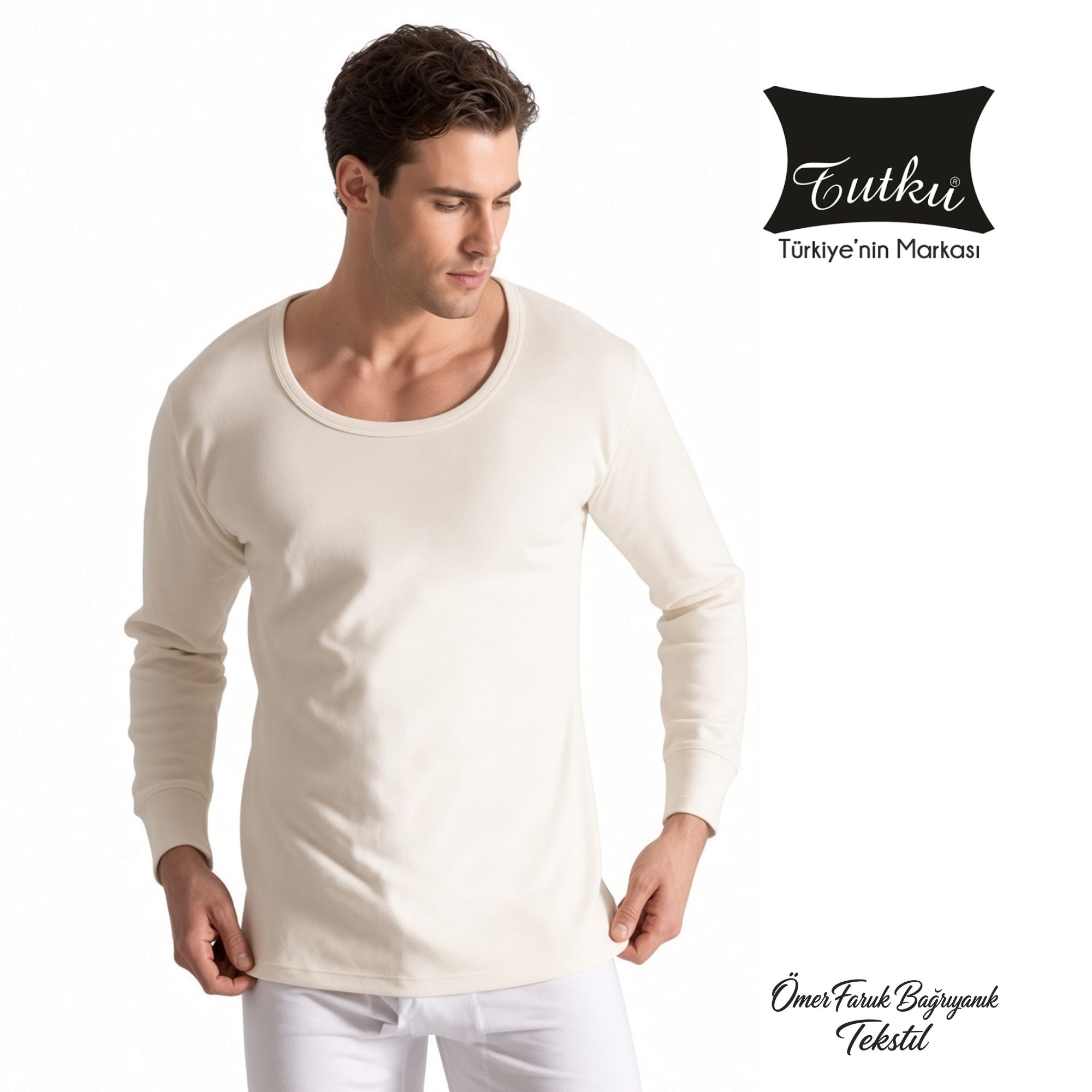 Tutku Erkek Krem Kışlık İnterlok Fanila 0112