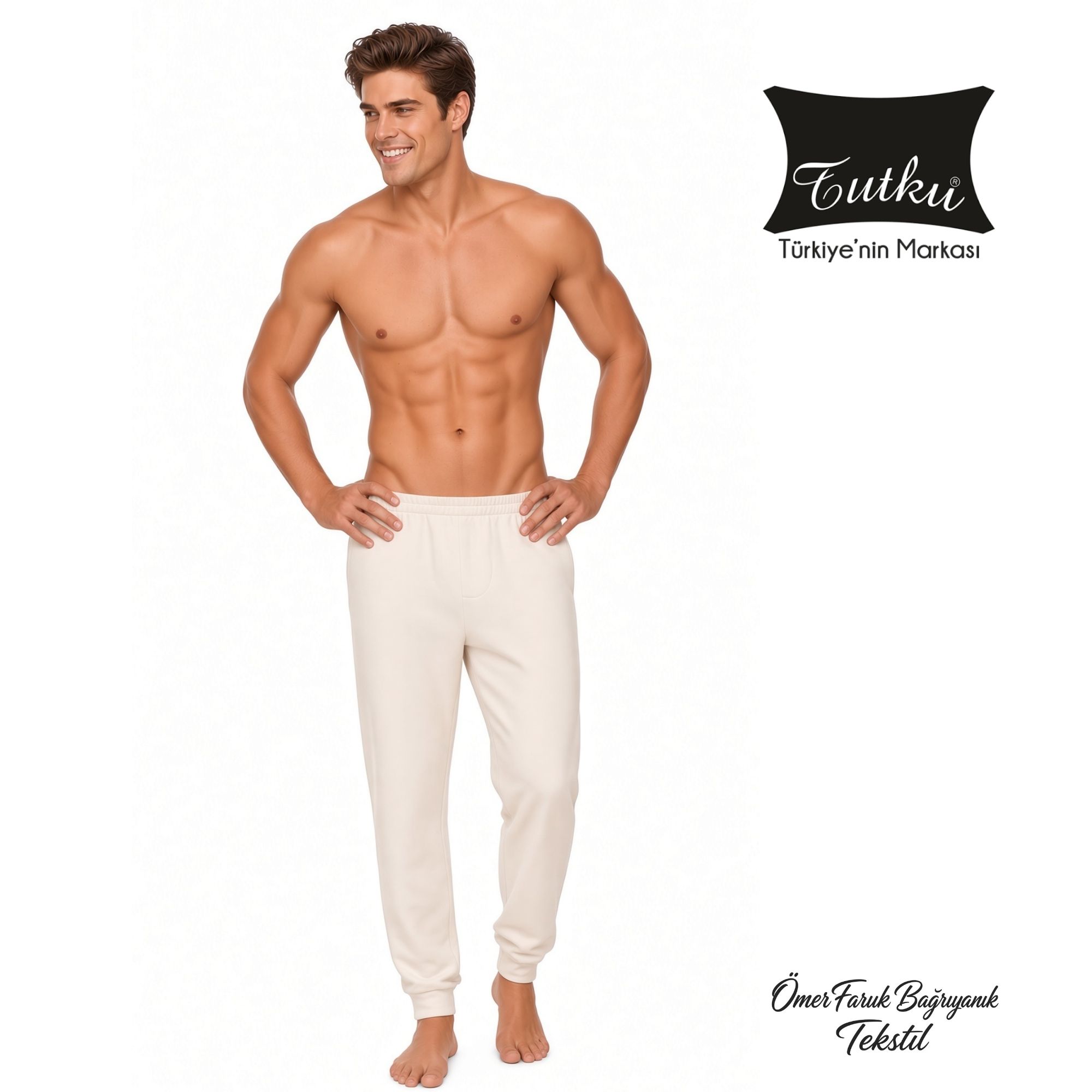 Tutku Erkek Krem İnterlok Pijama 0113