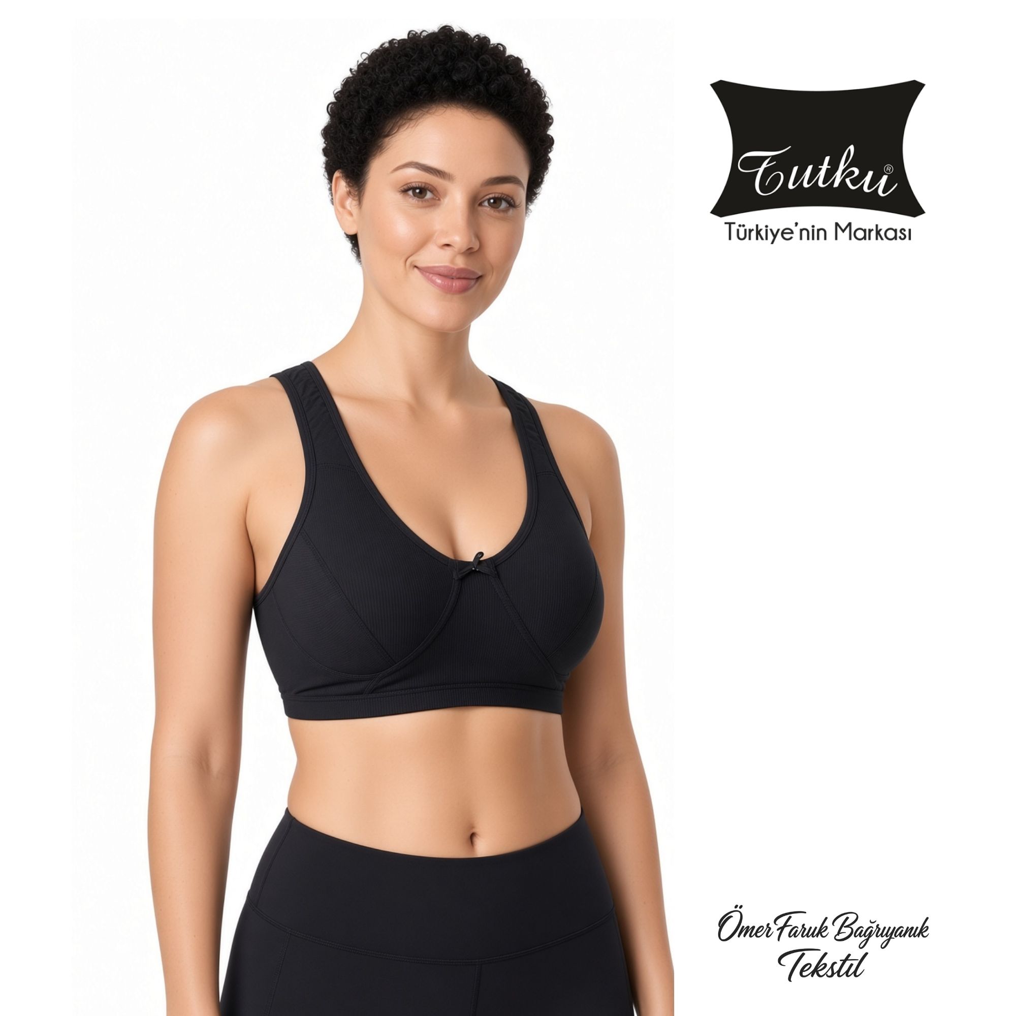 Tutku Siyah Yarım Atlet Sütyen Body 0152