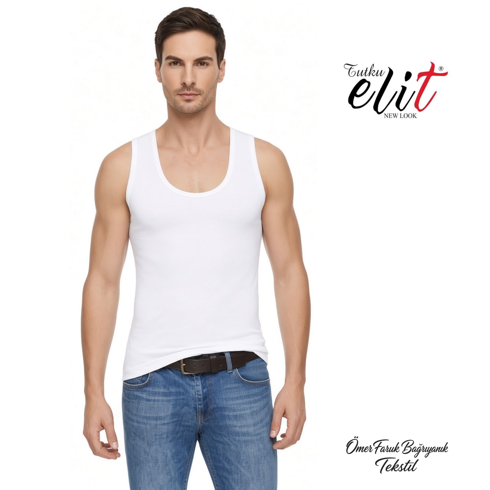 Tutku Elit Beyaz Elastan Modal Atlet 1021