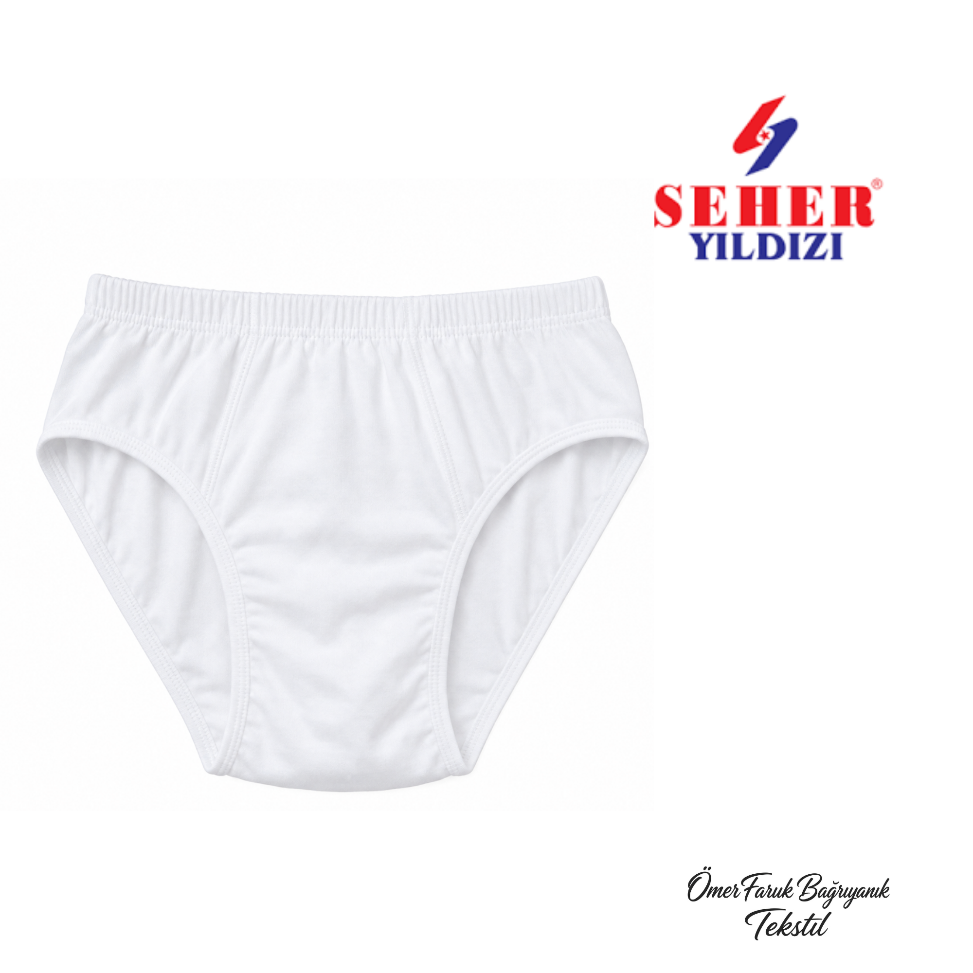 Seher Yıldızı Beyaz Erkek Çocuk Slip Külot 0037