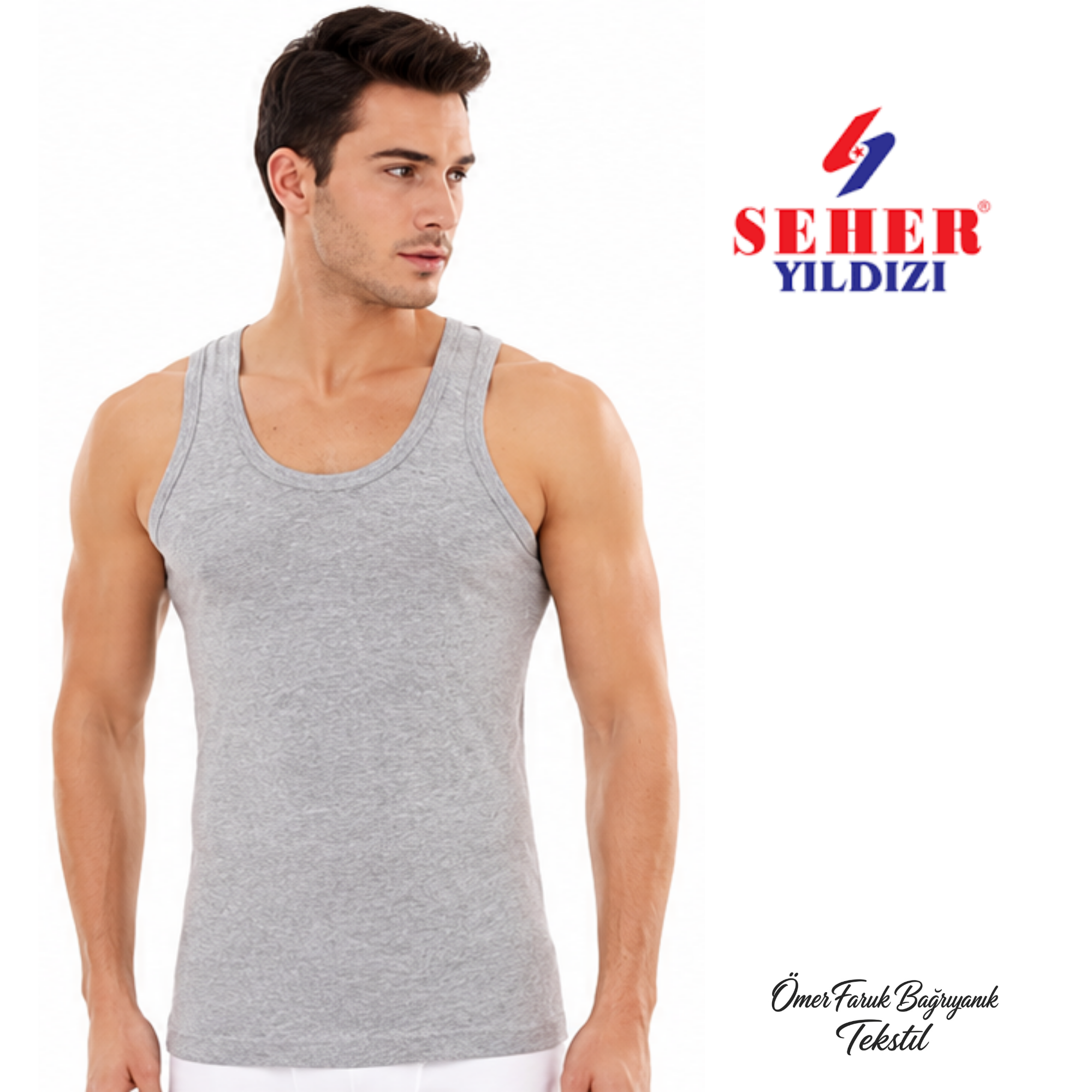 Seher Yıldızı Gri Erkek Ribana Spor Atlet 0058