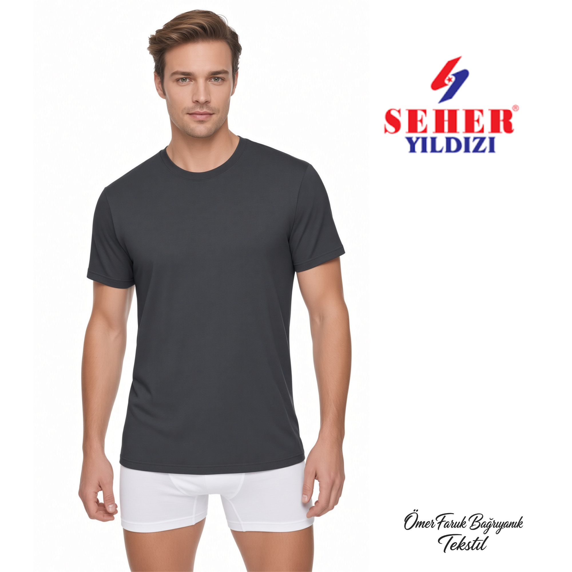 Seher Yıldızı Renkli Erkek Penye Sıfıryaka Siyah 0003
