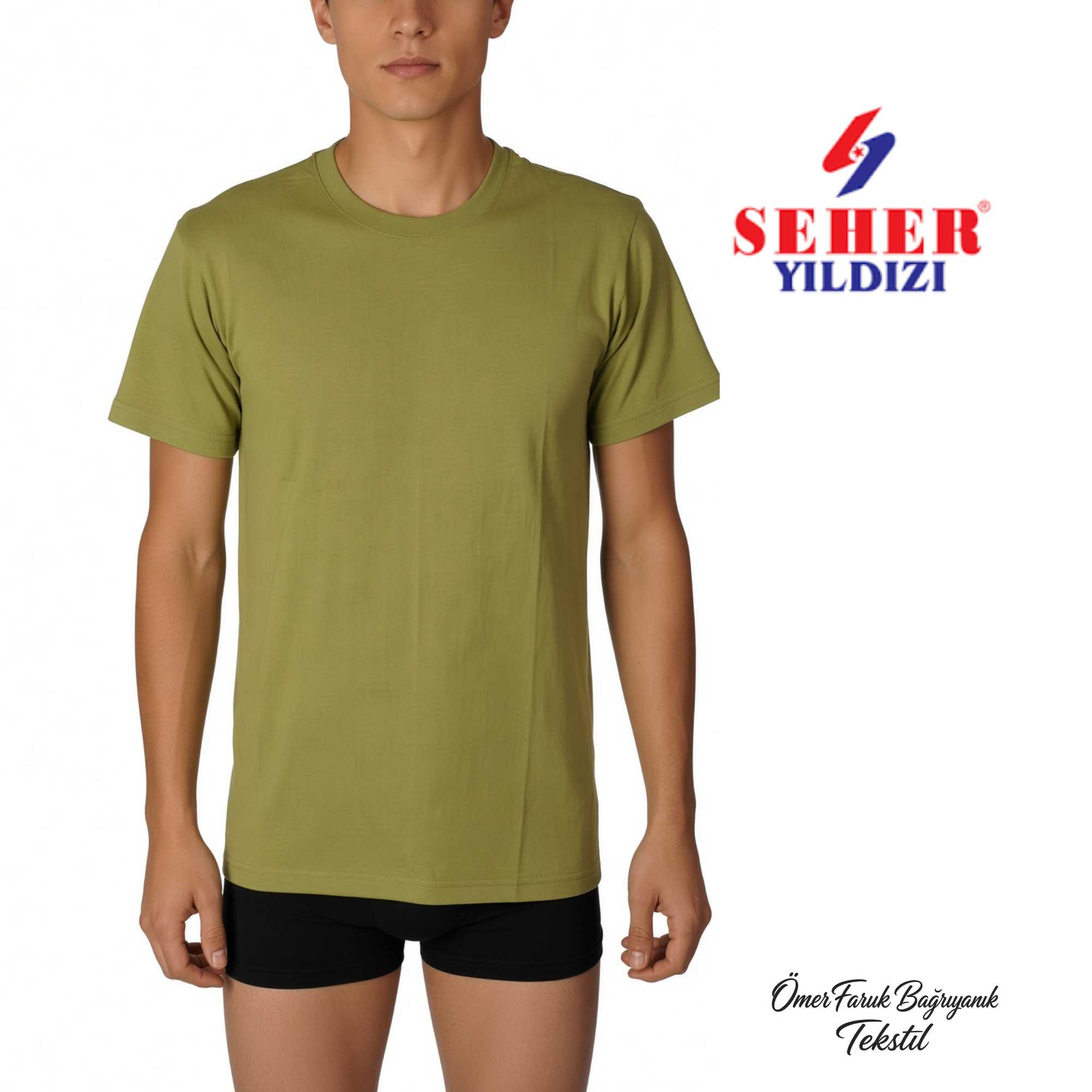 Seher Yıldızı Renkli Erkek Penye Sıfıryaka Y.Haki (Askeri Yeşil)  0003
