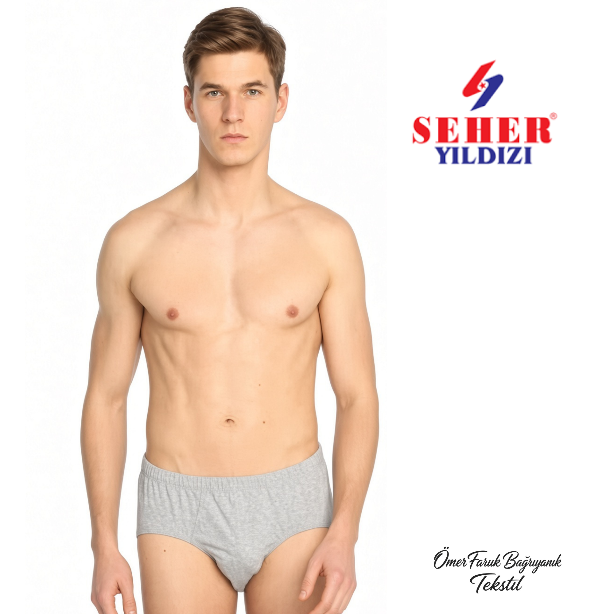 Seher Yıldızı Erkek Gri Slip Külot 0005