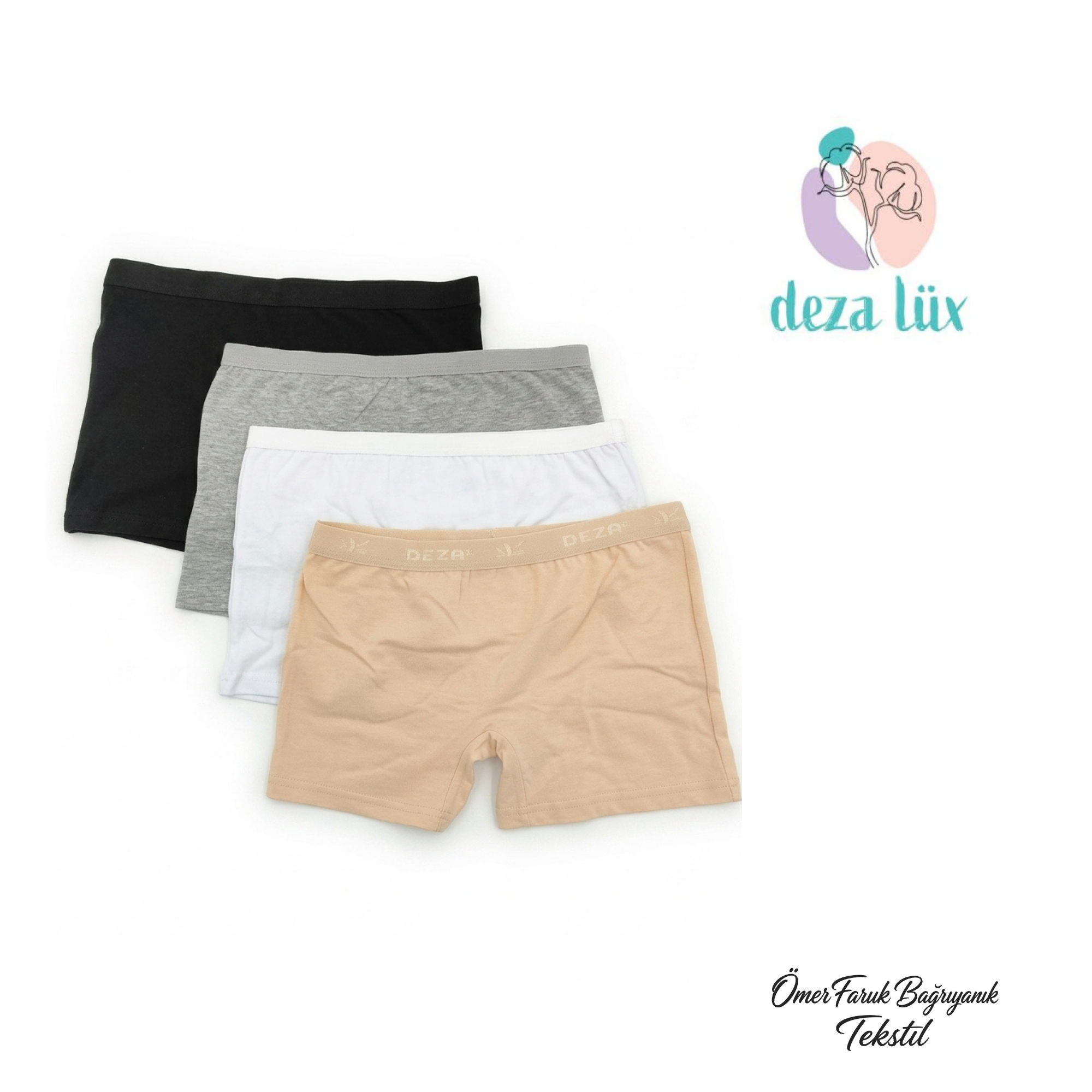 Deza Lüx Düz Kadın Boxer 5005