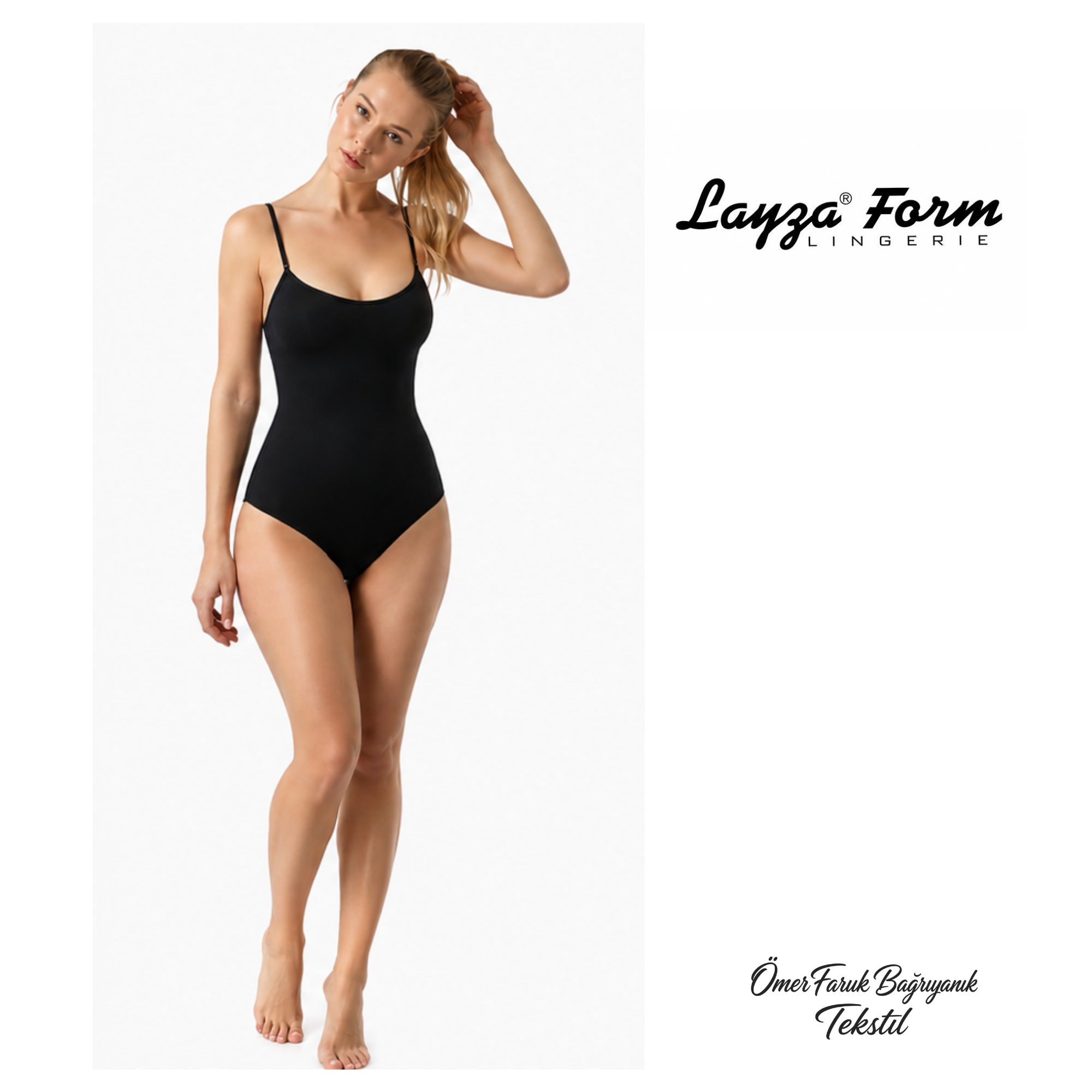 Layza Form Siyah İnce Askılı Body 17500