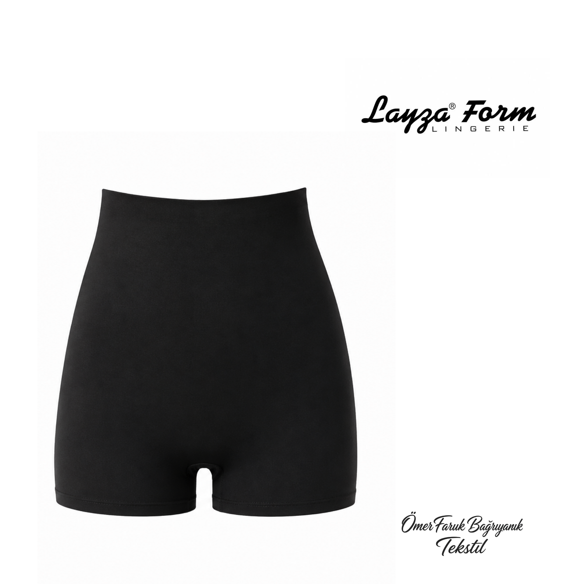 Layza Form Siyah Lazer Kesim Yüksek Bel İz Yapmayan Slip Korse 8100
