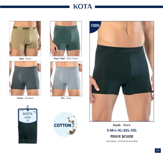 Kota Erkek Likralı Boxer 1000