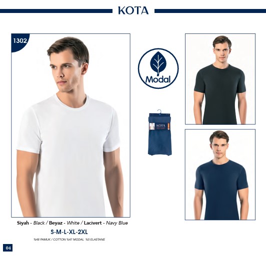 Kota Erkek Bisiklet Yaka Yarım Kol Modal Atlet 1301