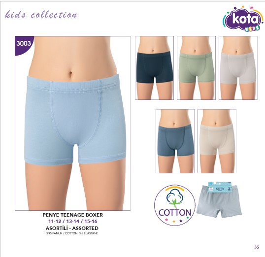 Kota Erkek Çocuk Penye Teenage Boxer 3003