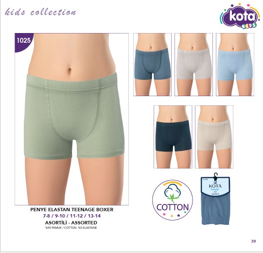 Kota Erkek Çocuk Düz Boxer 1025