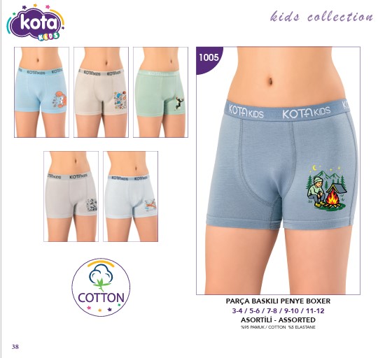 Kota Erkek Çocuk Baskılı Boxer 1005