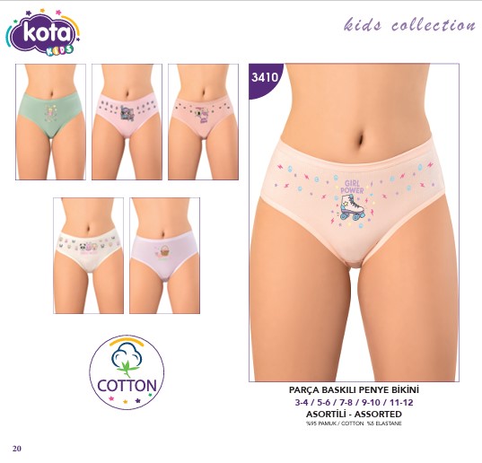 Kota Kız Çocuk Baskılı Bikini 3410