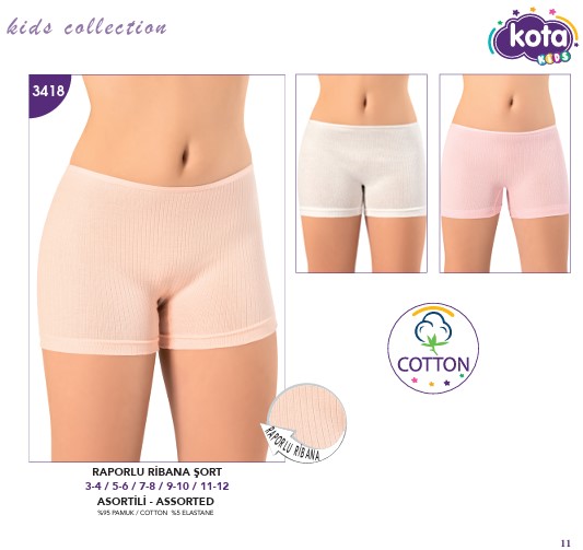 Kota Kız Çocuk Raporlu Ribana Boxer 3418