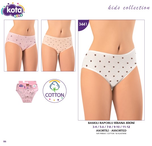 Kota Kız Baskılı Raporlu Ribana Bikini 3441