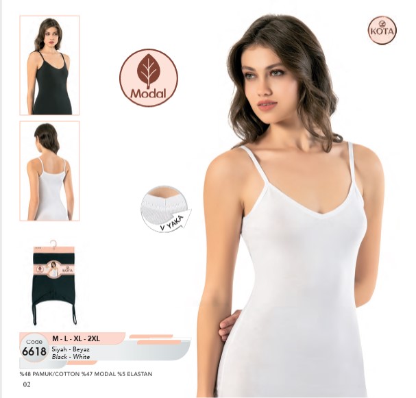 Kota Bayan Model Süprem İnce Askılı Atlet 6618