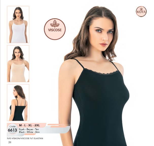 Kota Bayan Yakası Dantelli Viskon Atlet 6613