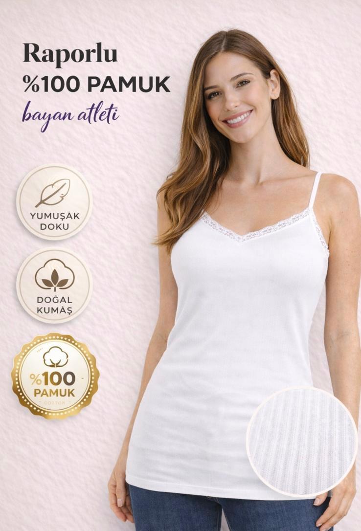 İntimo Raporlu %100 Pamuk Kadın Atlet