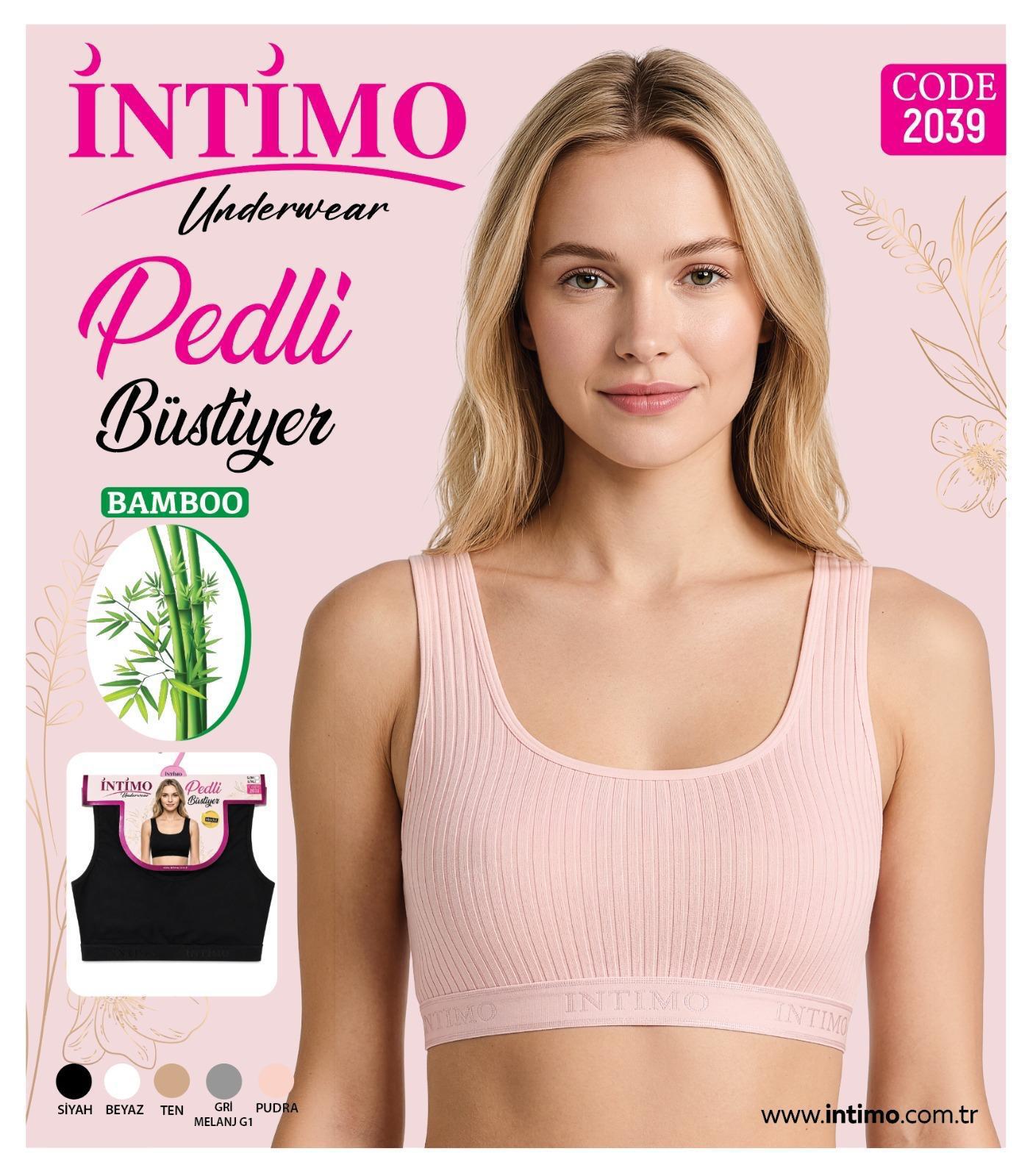 İntimo Kadın Bambu Geniş Askılı Pedli Derbi Bustiyer 2039