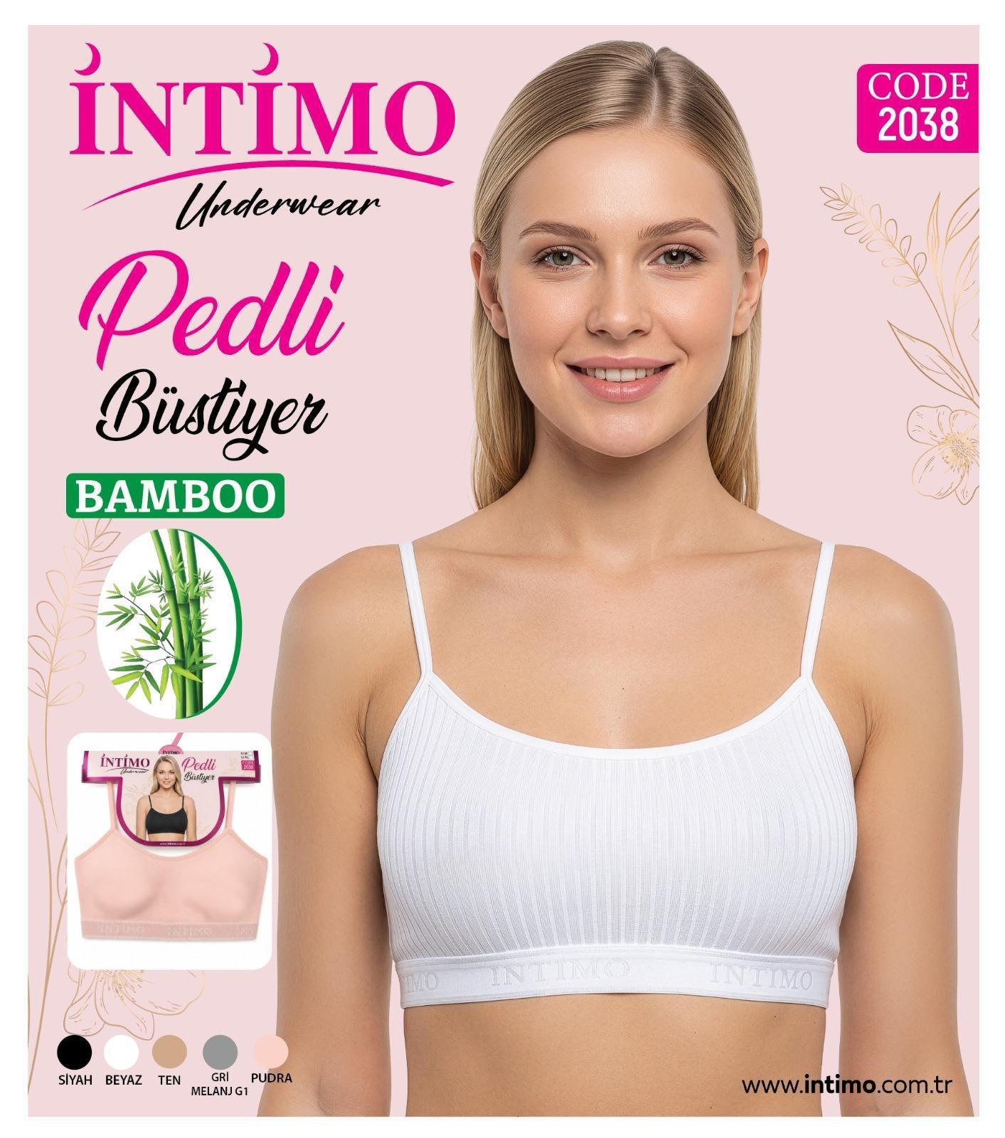 İntimo Kadın Bambu İp Askılı Pedli Derbi Bustiyer 2038
