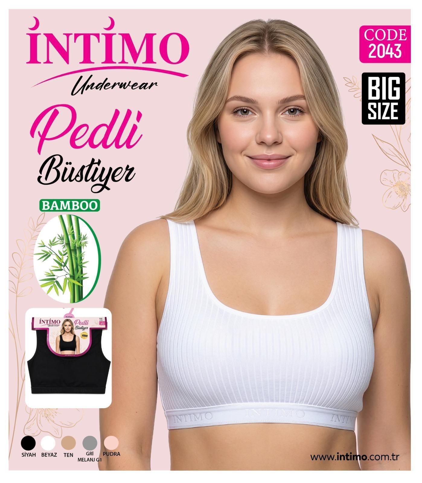İntimo Beden Kadın Bambu Geniş Askılı Pedli Bustiyer 2043