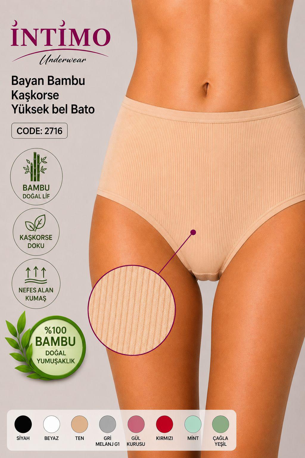 İntimo Bambu Kaşkorse Yüksel Bel Bayan Bato 2716