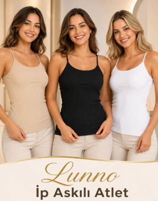 Lunno Kadın Esintili Kumaş İp Askılı Atlet 7003