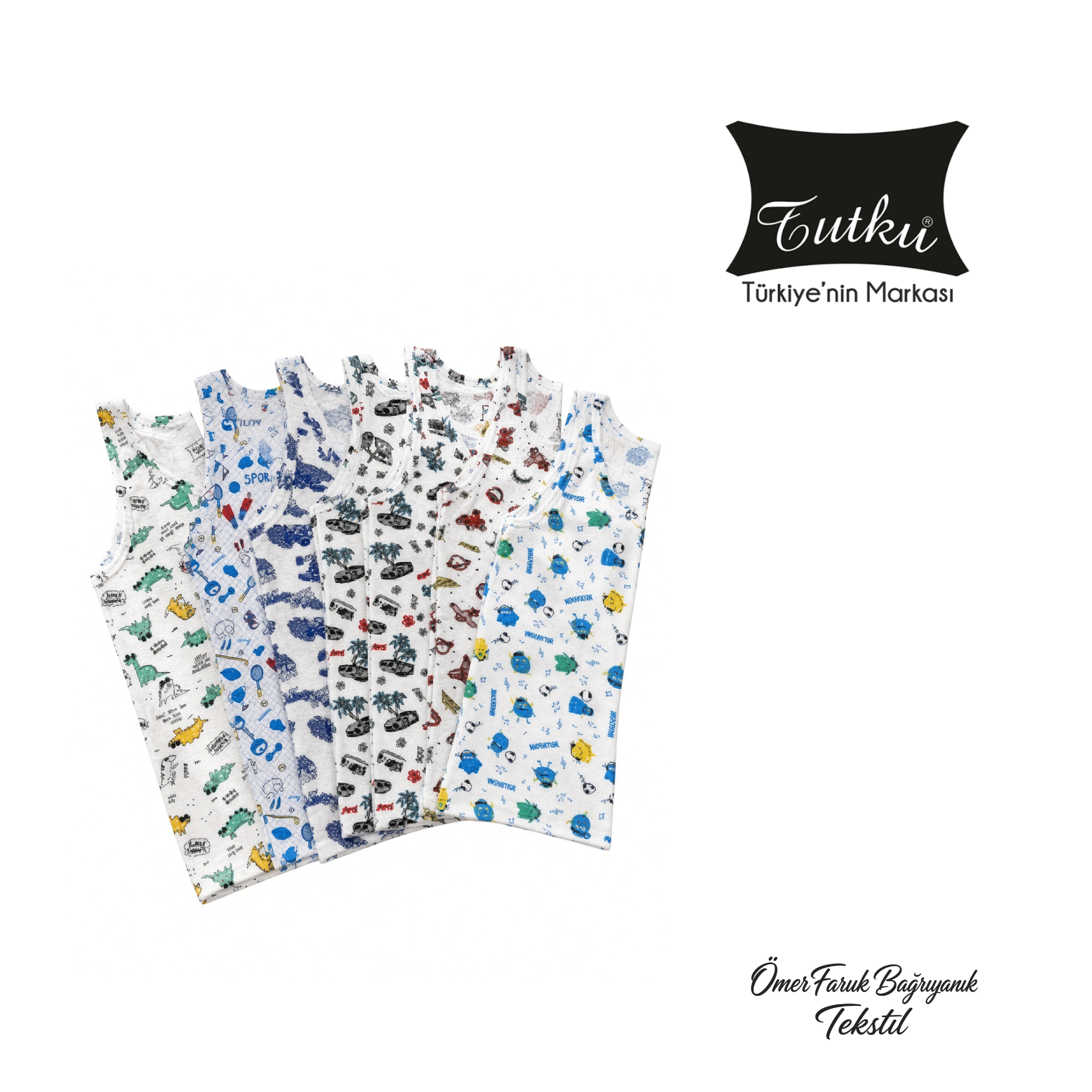 Tutku Çocuk Elastan Emprime Atlet 0256