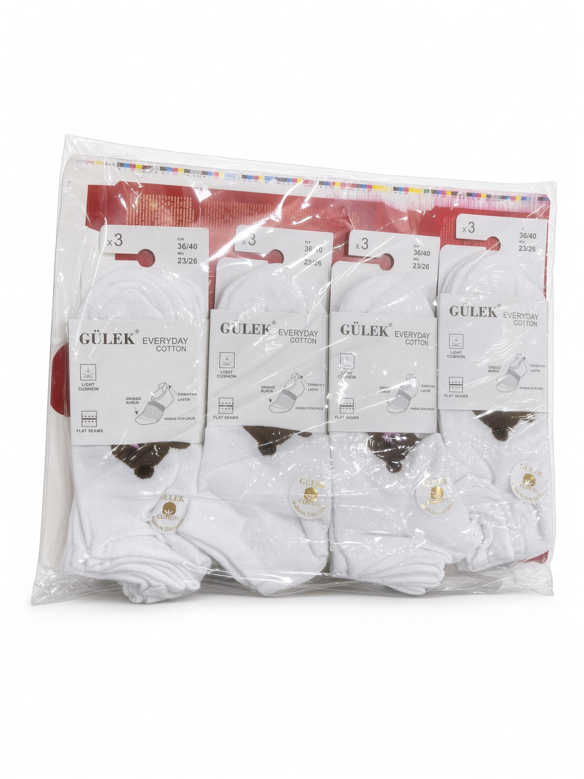 Gülek Everyday Cotton Beyaz Kadın Sneaker Çorap