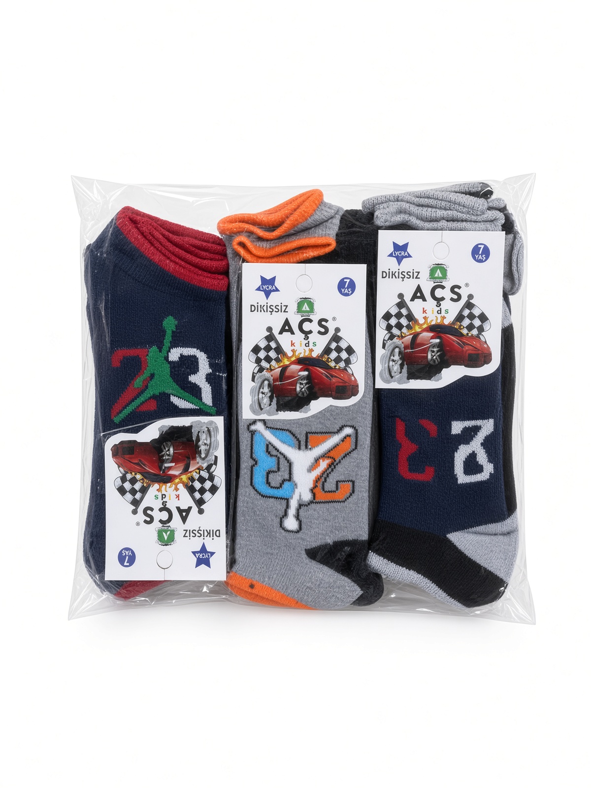 AÇS Kids Assorti Erkek Çocuk Dikişsiz Çorap