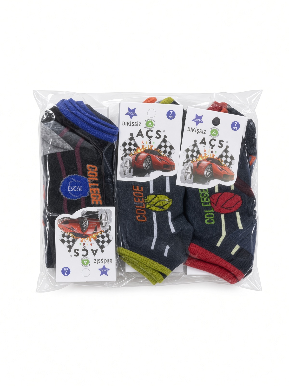 AÇS Kids Assorti Erkek Çocuk Dikişsiz Çorap