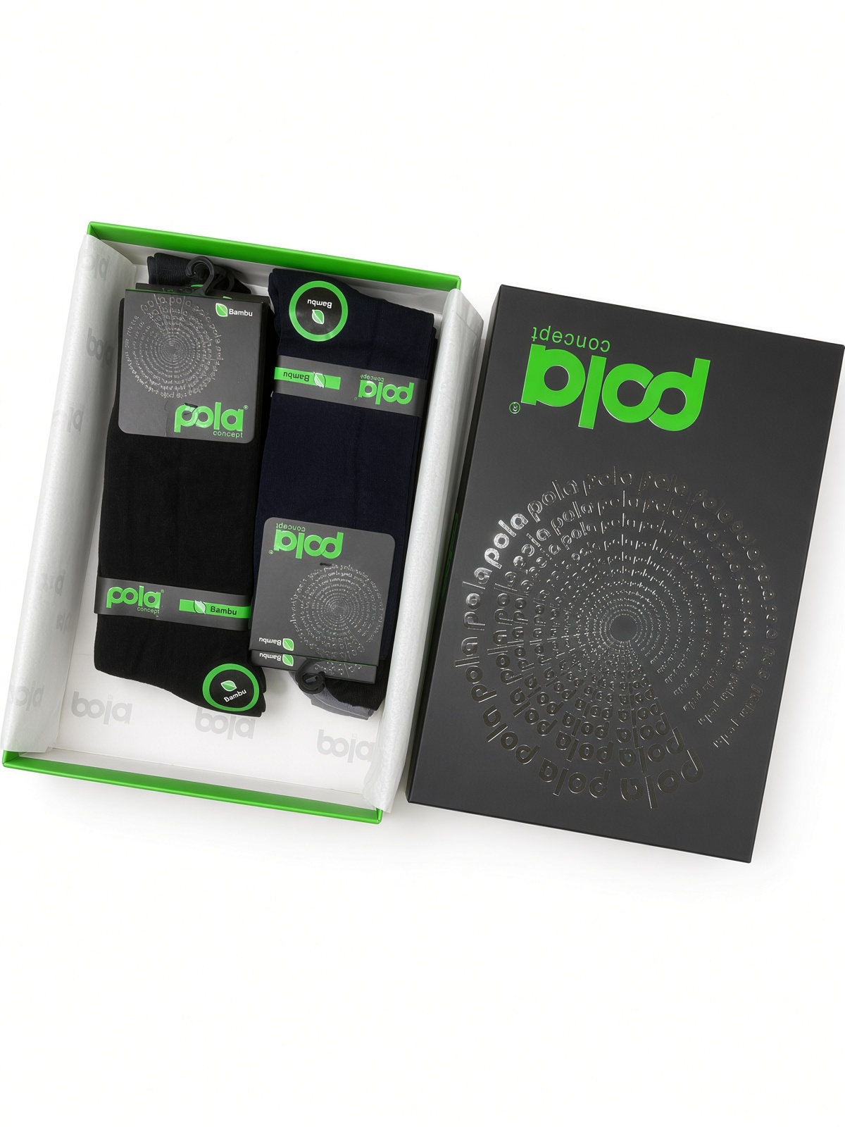 Pola Concept Siyah Lacivert Erkek Bambu Çorap Kutulu