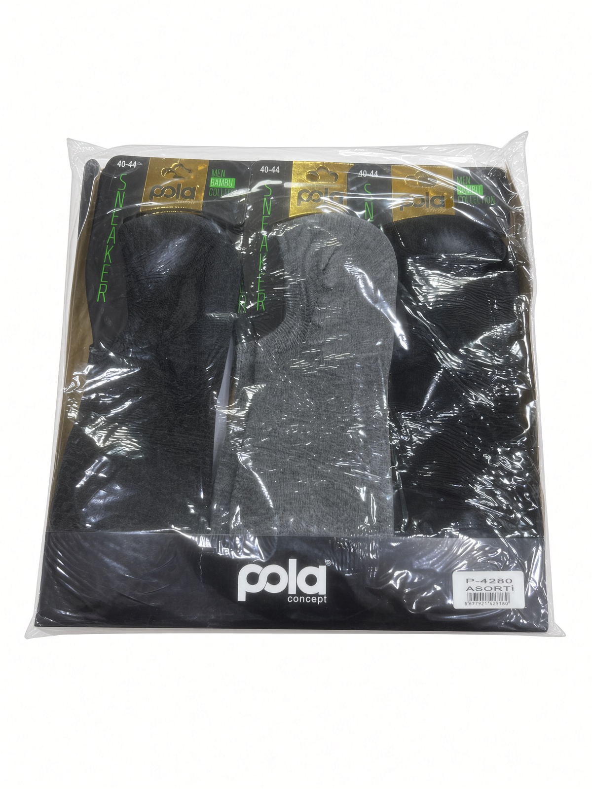Pola Concept Assorti Erkek Bambu Sneaker Çorap 3’lü