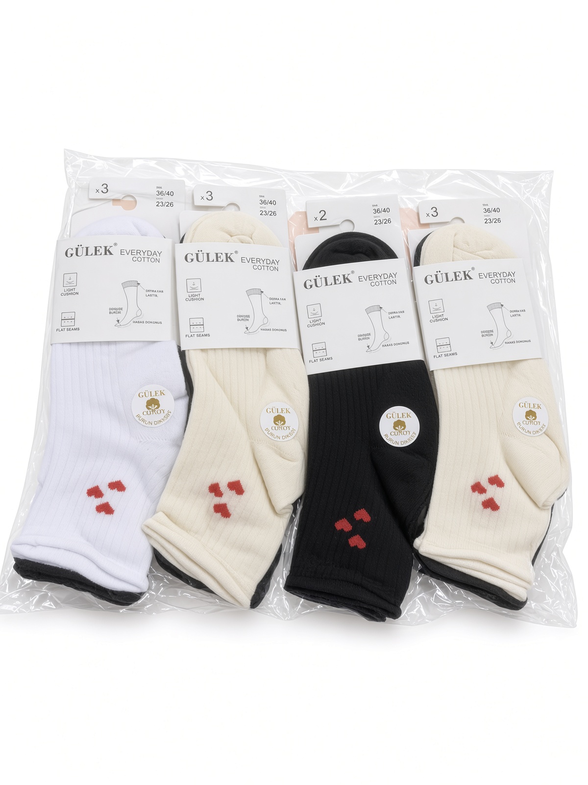 Gülek Everyday Cotton Assorti Kadın Çorap