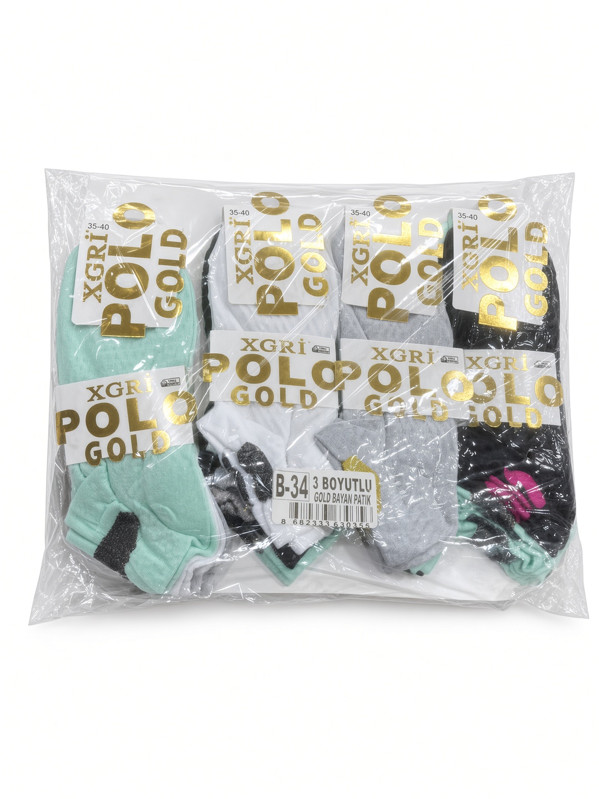 Xgri Polo Gold Assorti 3 Boyutlu Kadın Patik