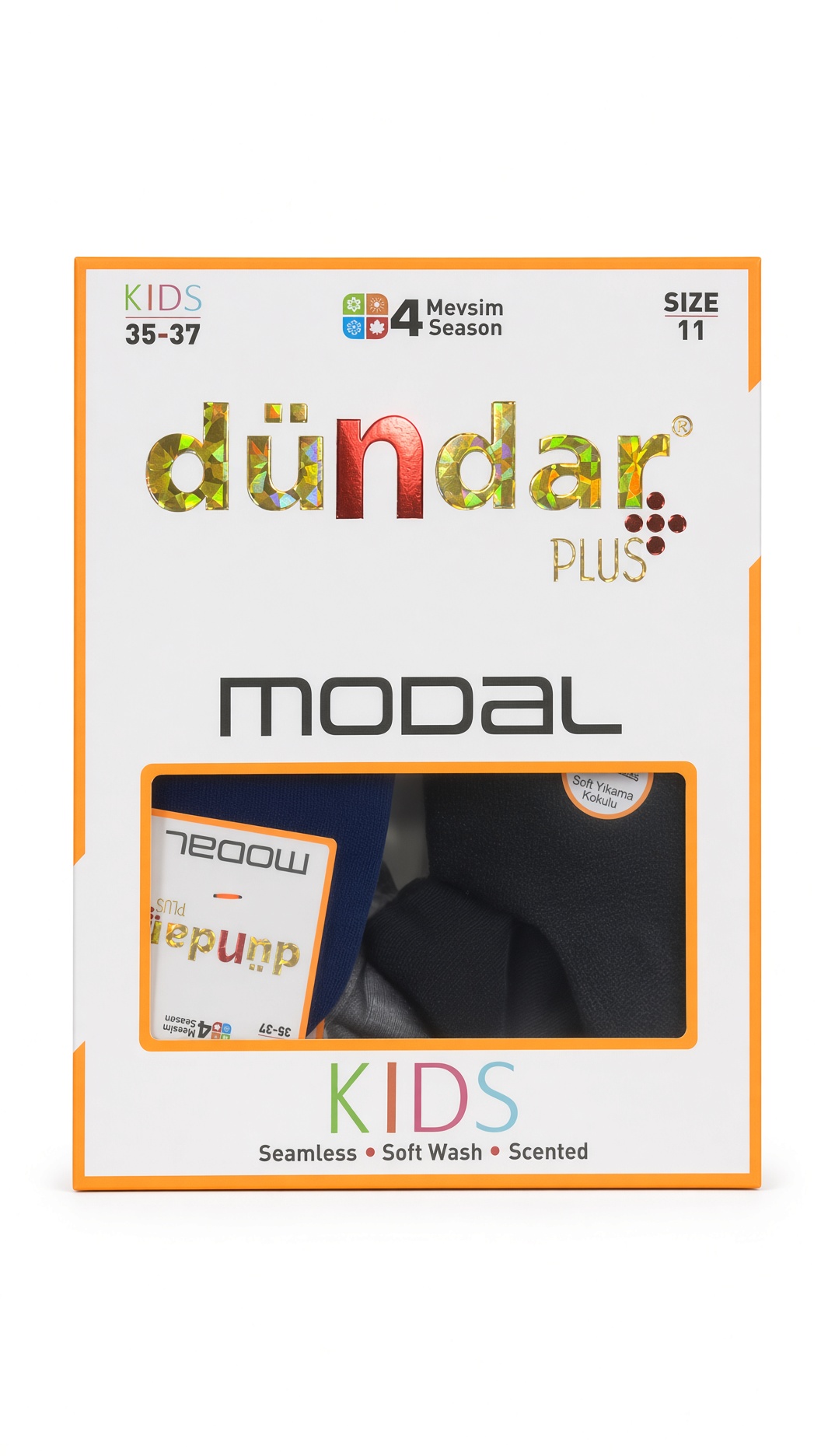 Dündar Plus Assorti Çocuk Modal Dikişsiz Çorap