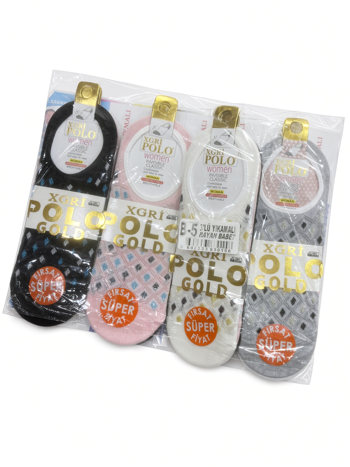 Xgri Polo Gold Assorti Kadın Babet Çorap