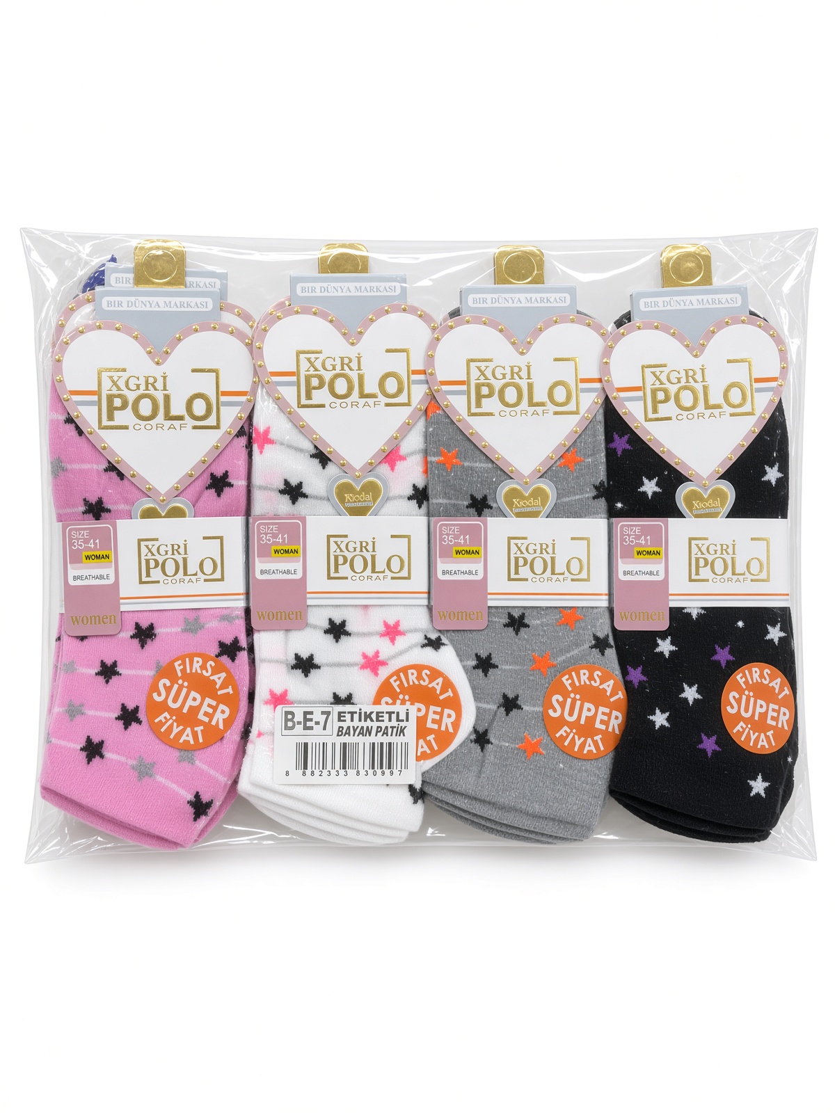 Xgri Polo Assorti Yıldızlı Kadın Patik
