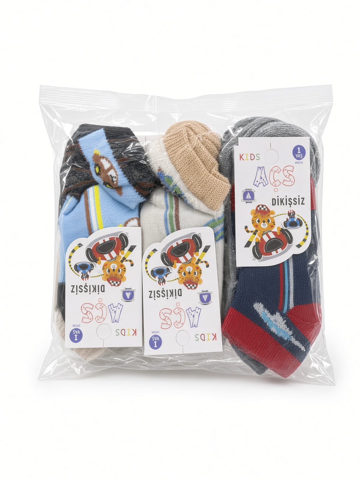 AÇS Kids Assorti Erkek Çocuk Dikişsiz Çorap