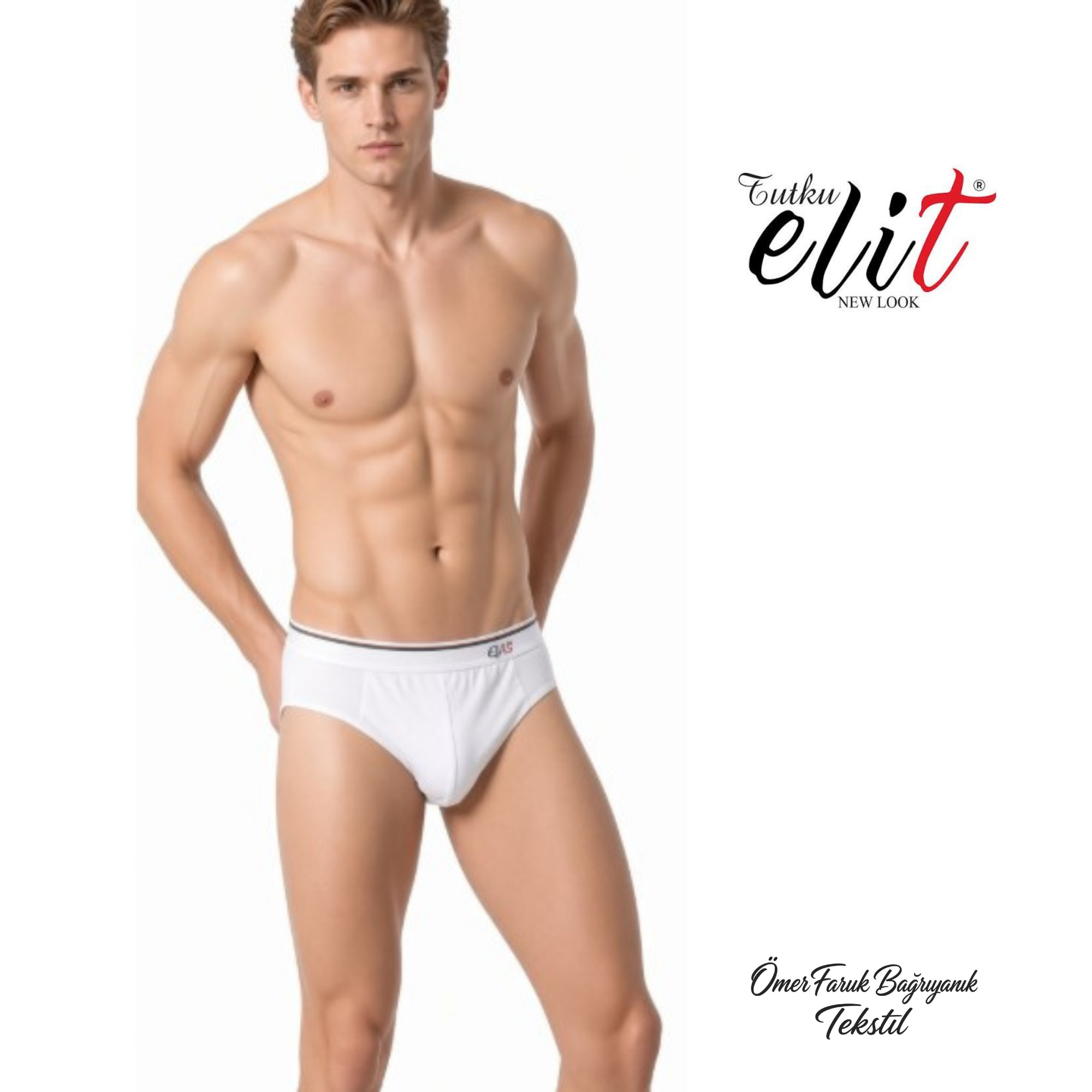 Tutku Elit Erkek Elastan Likralı İnce Kemer Slip Beyaz 1351
