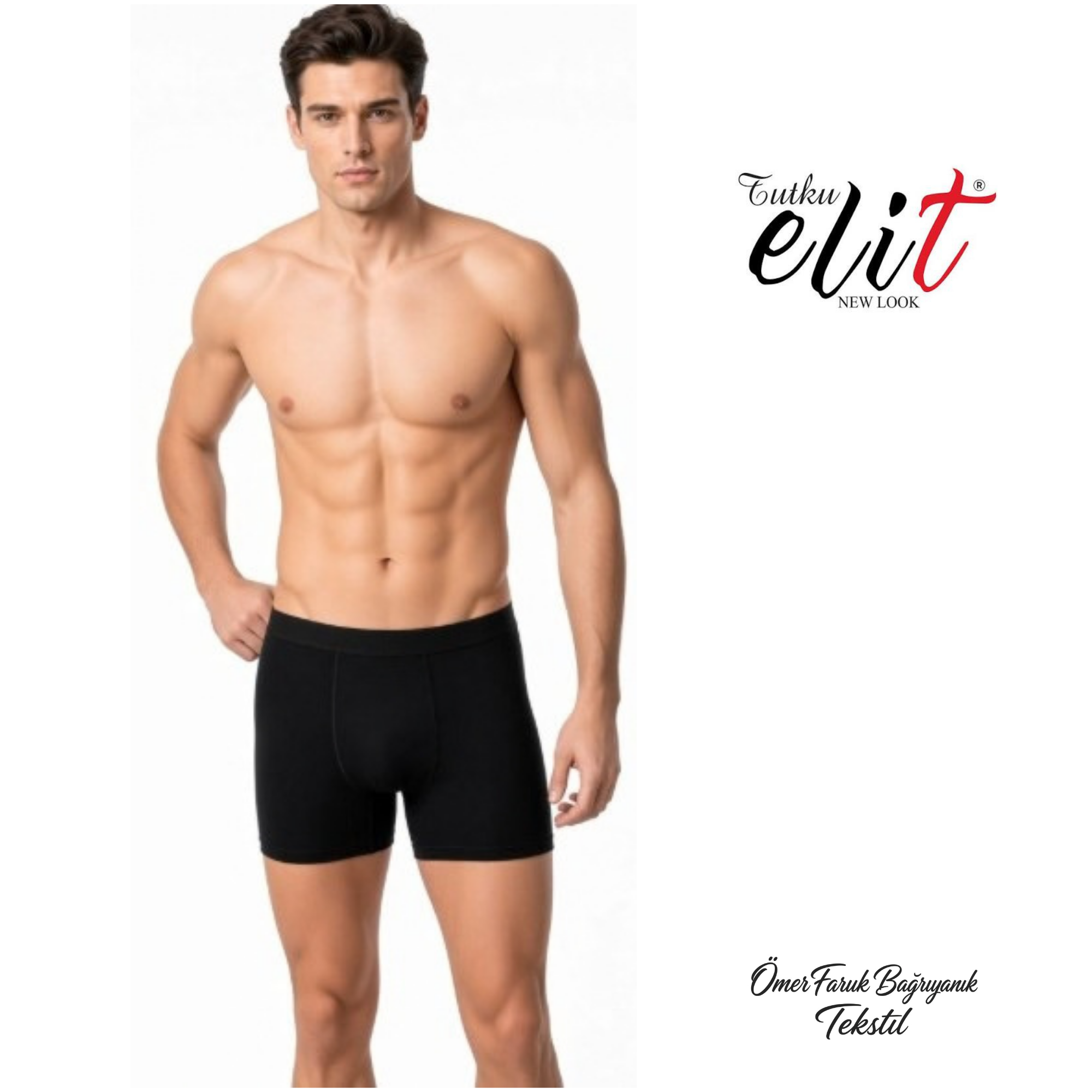 Tutku Elit Erkek Modal Elastan Boxer Siyah 1251